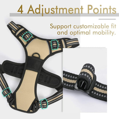Rabbitgoo No Pull Dog Harness - Beige 