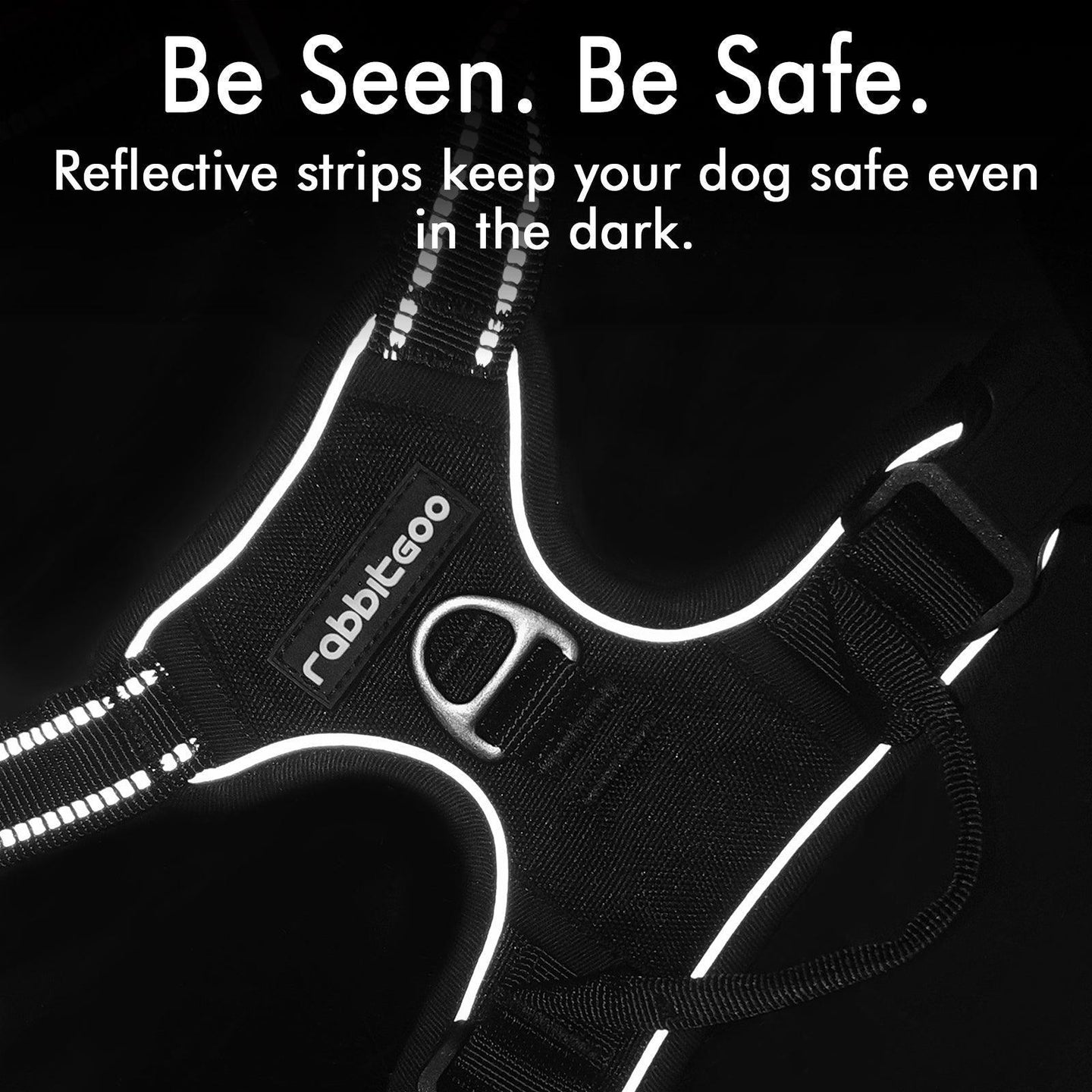 Rabbitgoo No Pull Dog Harness - Black 