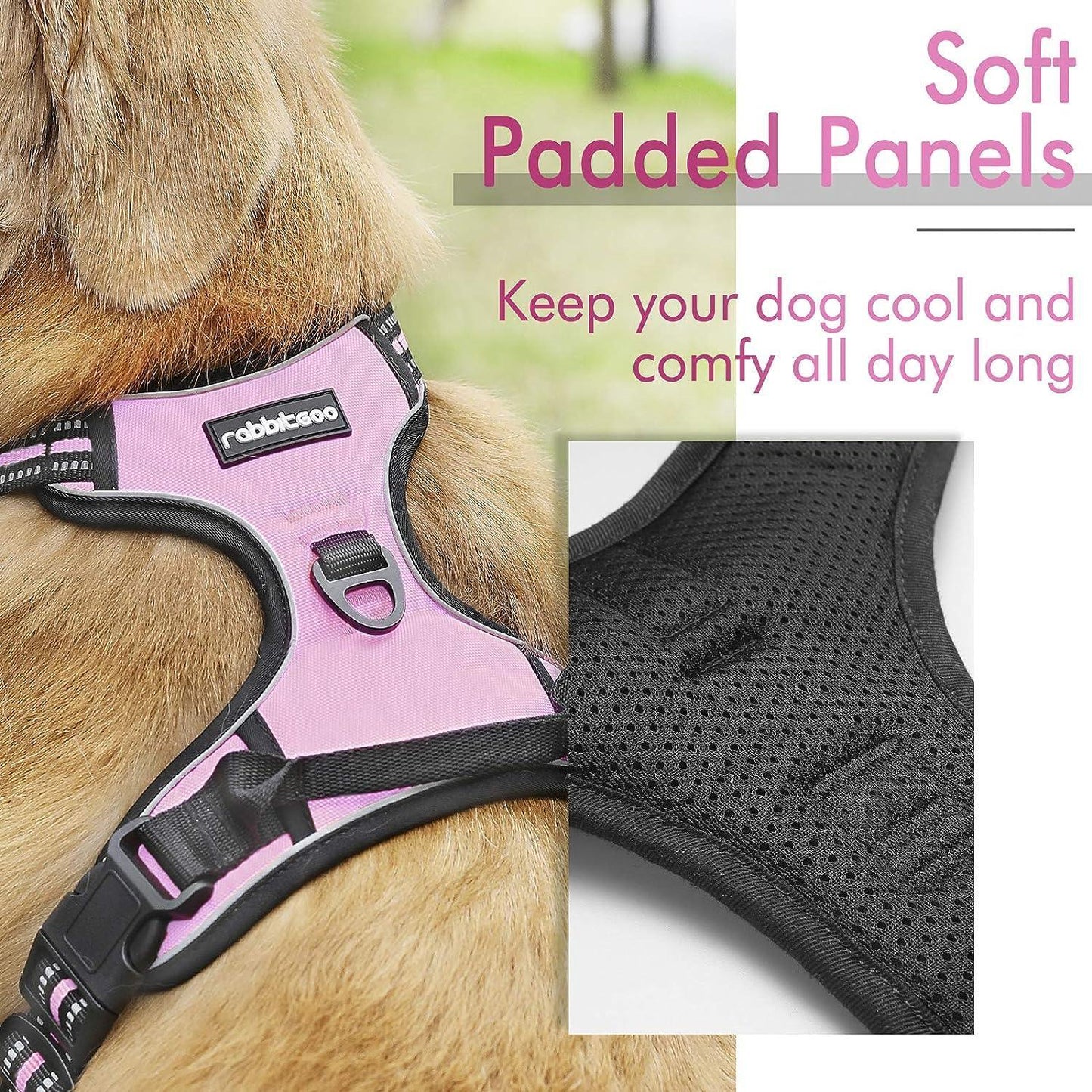 Rabbitgoo No Pull Dog Harness - Pink 