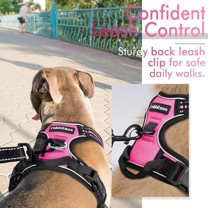 Rabbitgoo No Pull Dog Harness - Hot Pink 