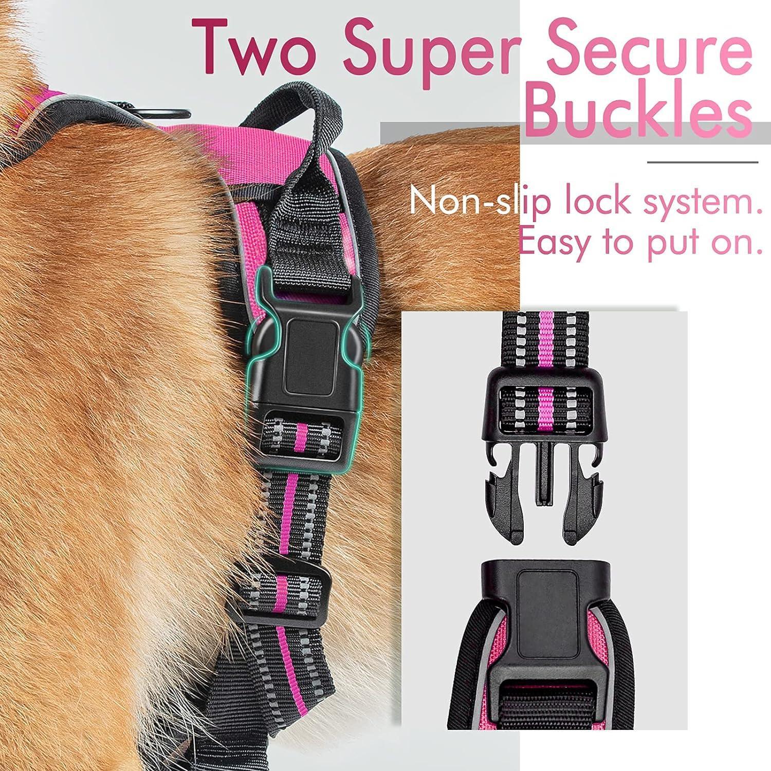 Rabbitgoo No Pull Dog Harness - Hot Pink 