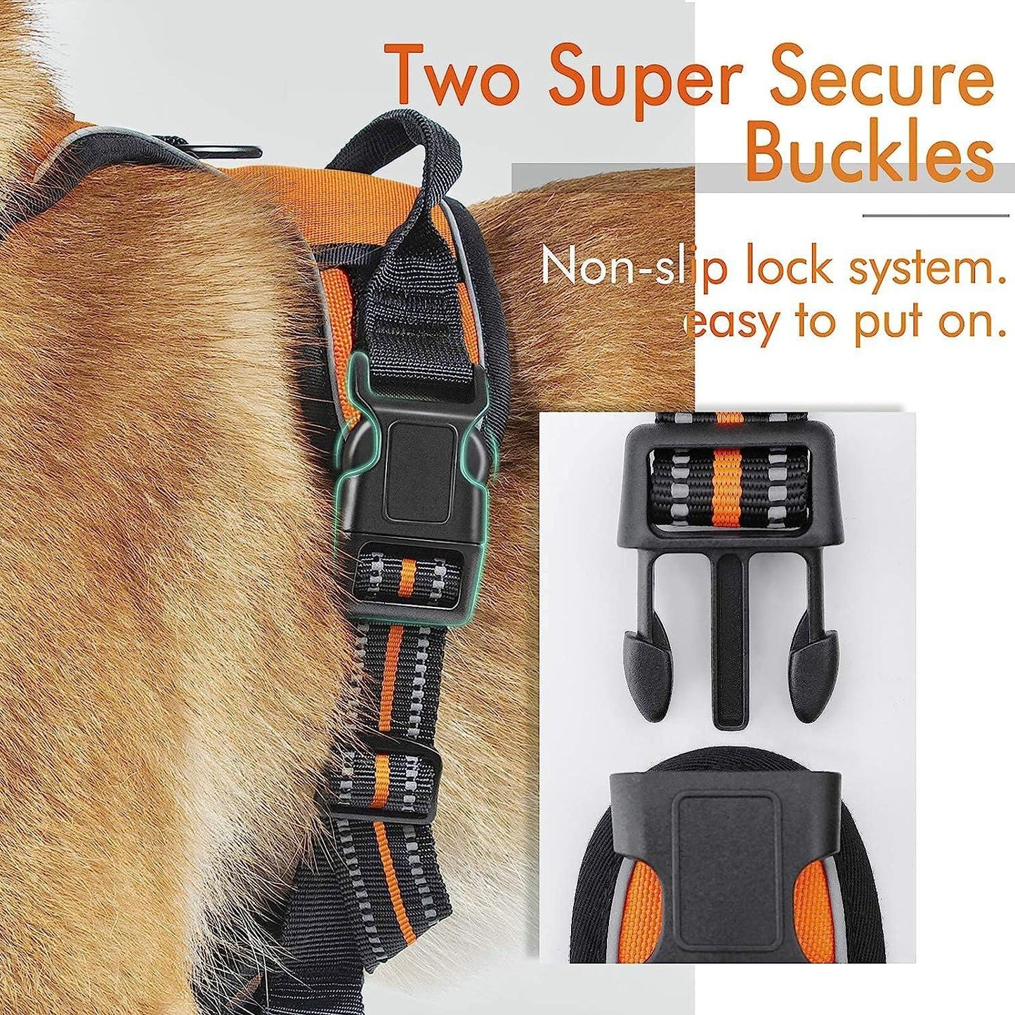 Rabbitgoo No Pull Dog Harness - Orange 