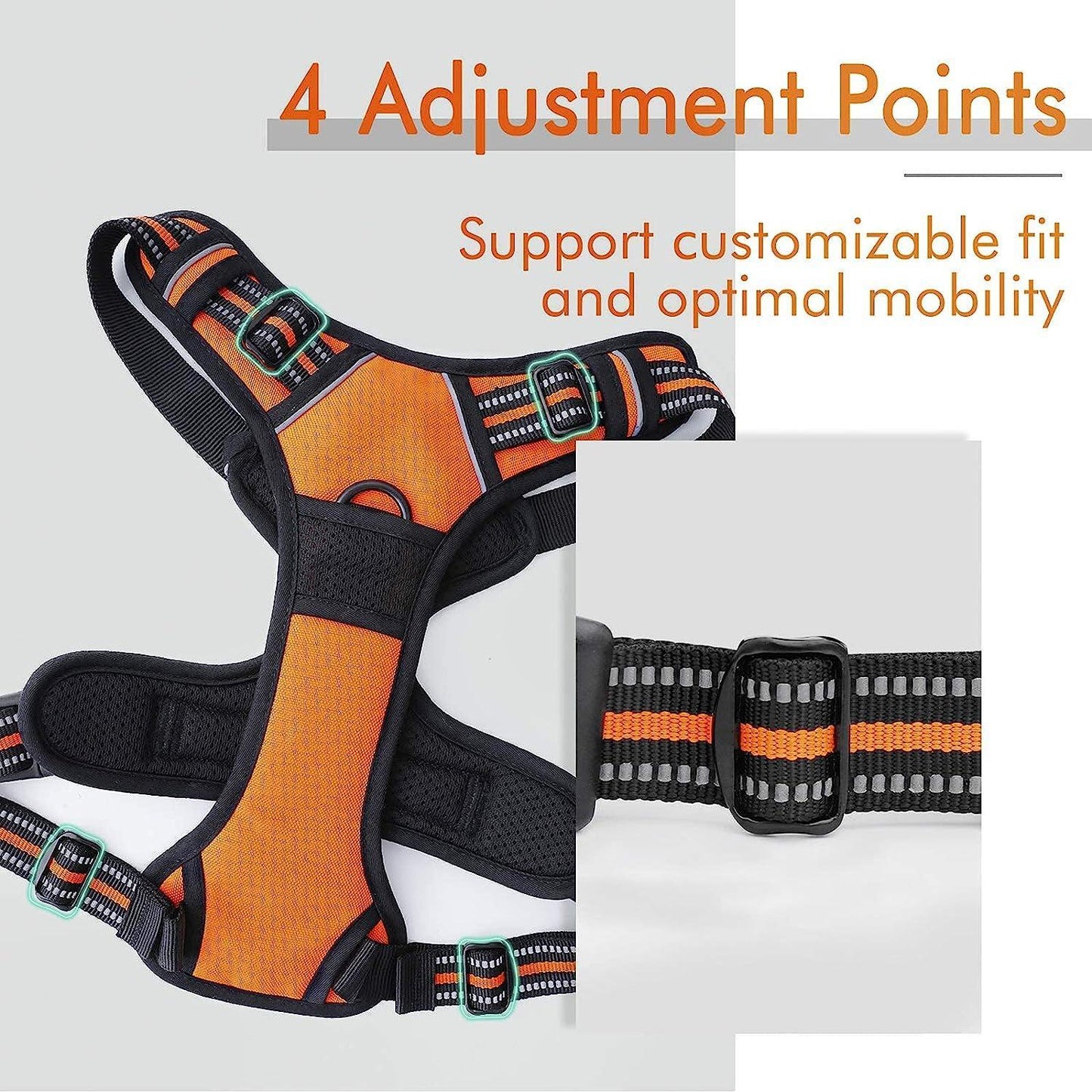 Rabbitgoo No Pull Dog Harness - Orange 