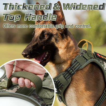 Camo Escape Proof Tatical Dog Harness - Green camo 