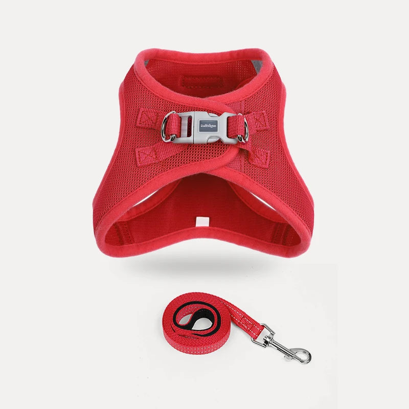 Minifit Small Dog Harness and Leash Set - Red