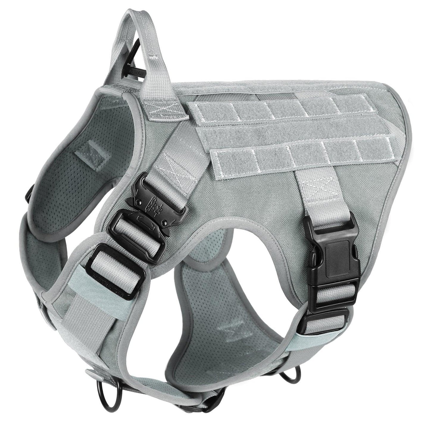PAWTRENDER Tactical Dog Harness for Large Dogs - Grey