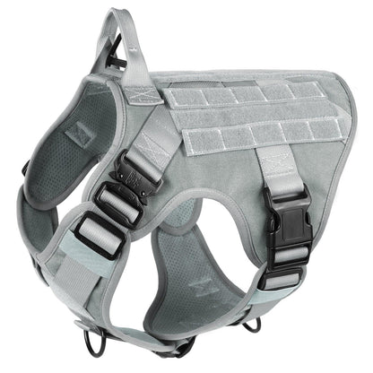 PAWTRENDER Tactical Dog Harness for Large Dogs - Grey