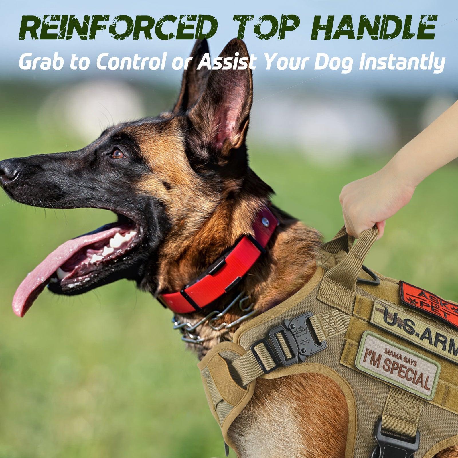 Tactical Dog Harness Vest with Handle - Tan 