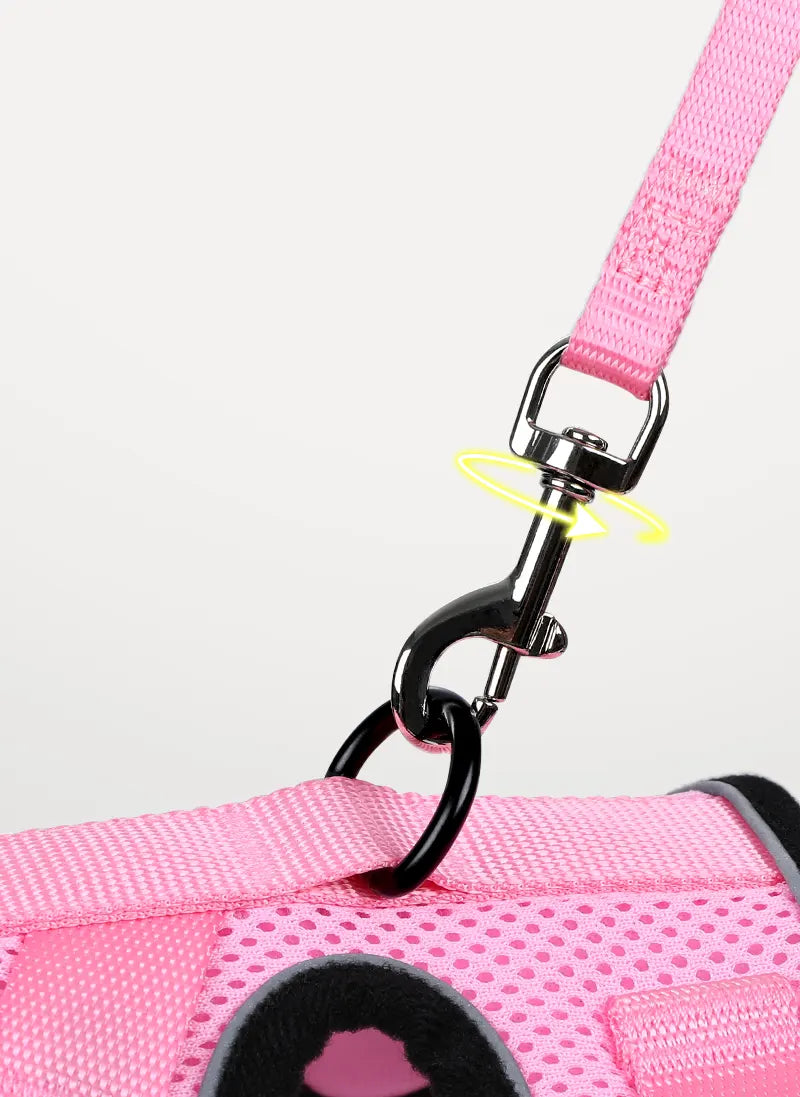 Rabbitgoo Classic Adjustable Cat Harness and Leash Set - Pink