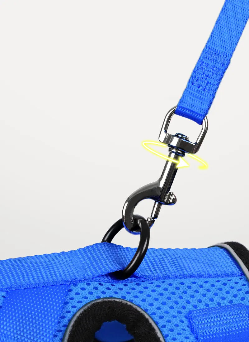 Rabbitgoo Classic Adjustable Cat Harness and Leash Set - Navy Blue