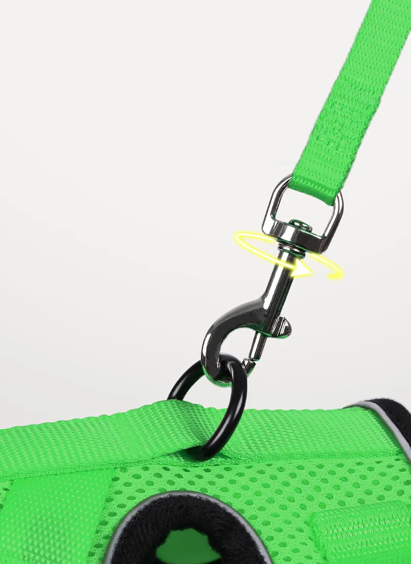 Rabbitgoo Classic Adjustable Cat Harness and Leash Set - Grass Green