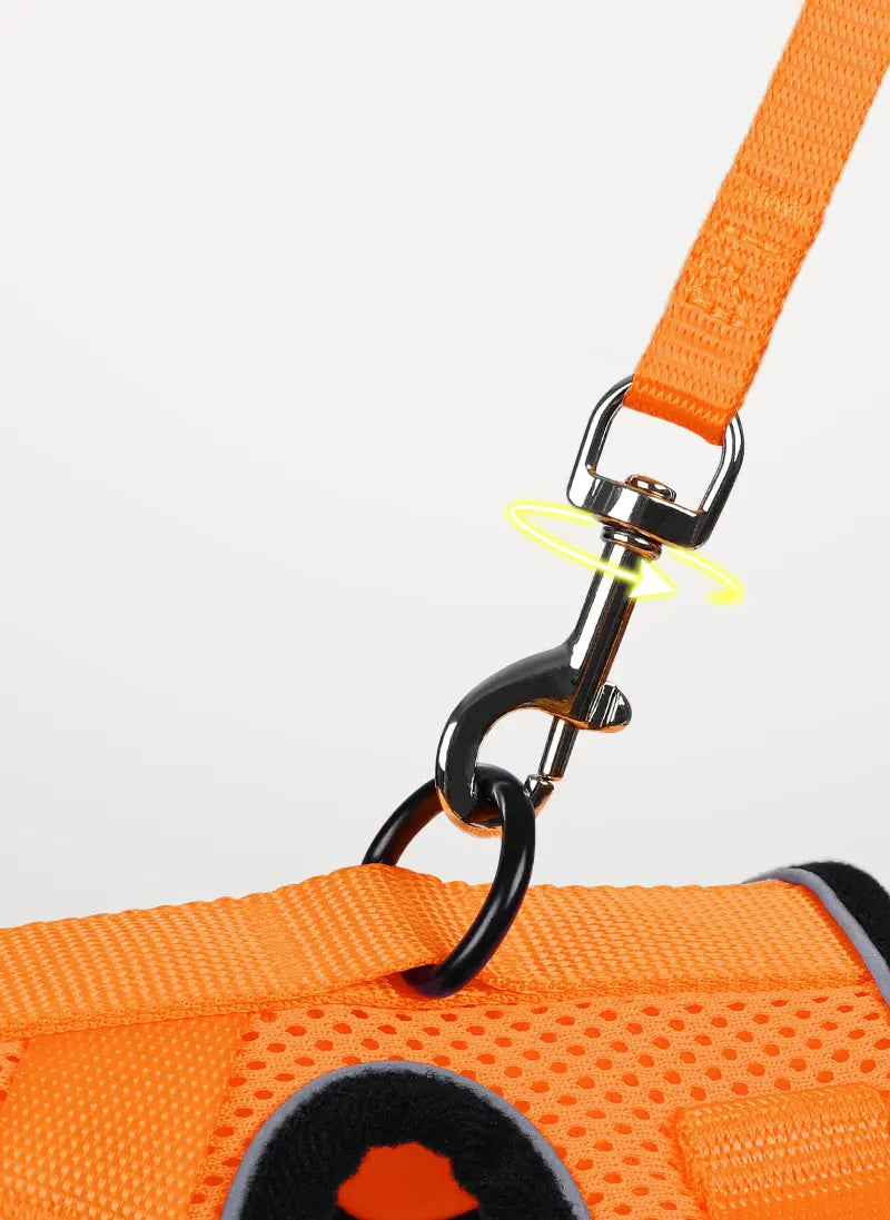 Rabbitgoo Classic Adjustable Cat Harness and Leash Set - Orange
