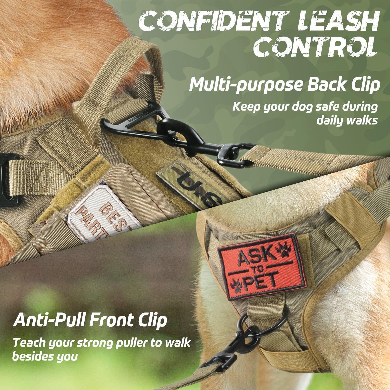 Tactical Dog Harness Vest with Handle - Tan 