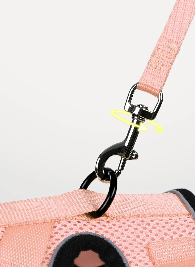 Rabbitgoo Classic Adjustable Cat Harness and Leash Set - Light Salmon Pink