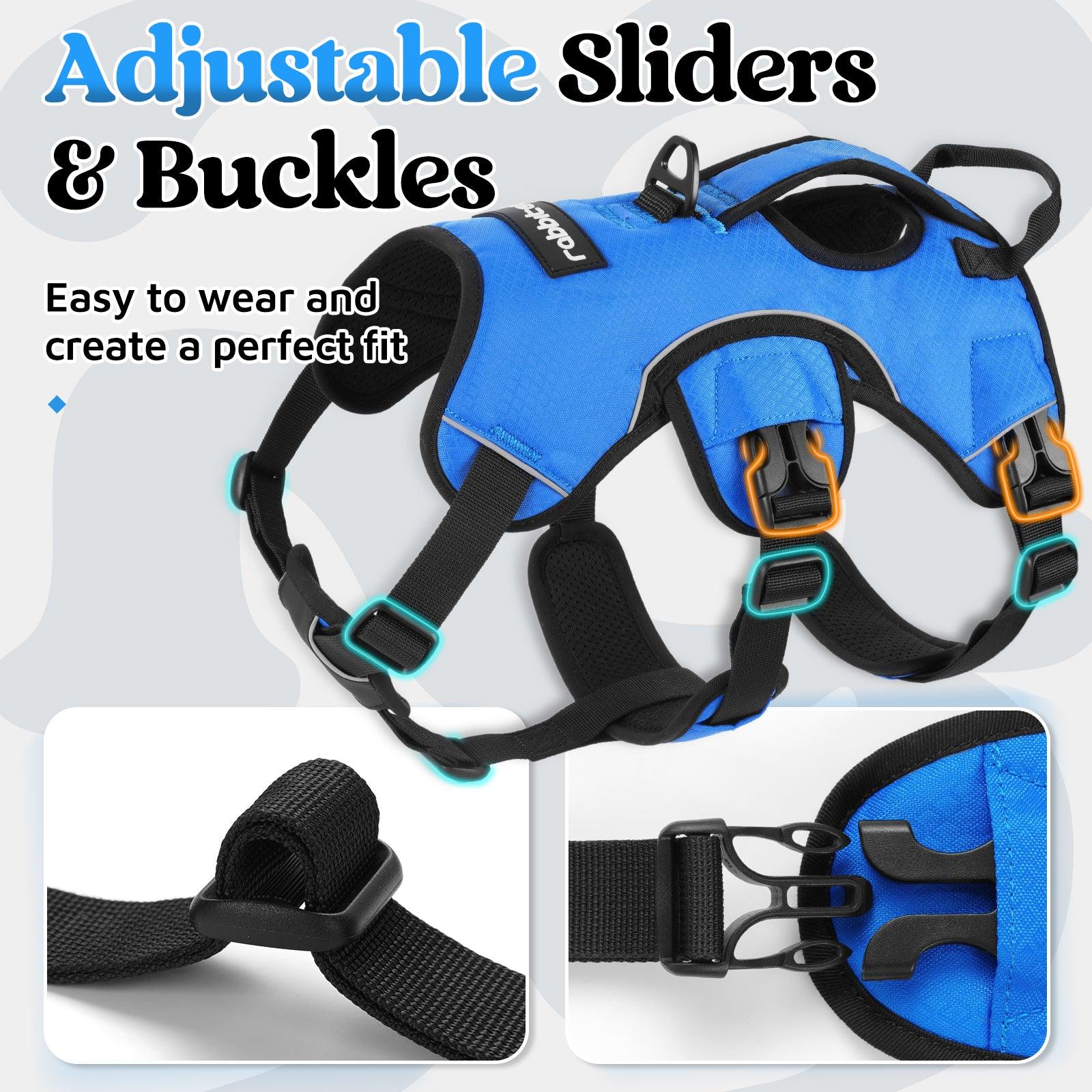Rabbitgoo Large Dog Harness with Handle - Blue