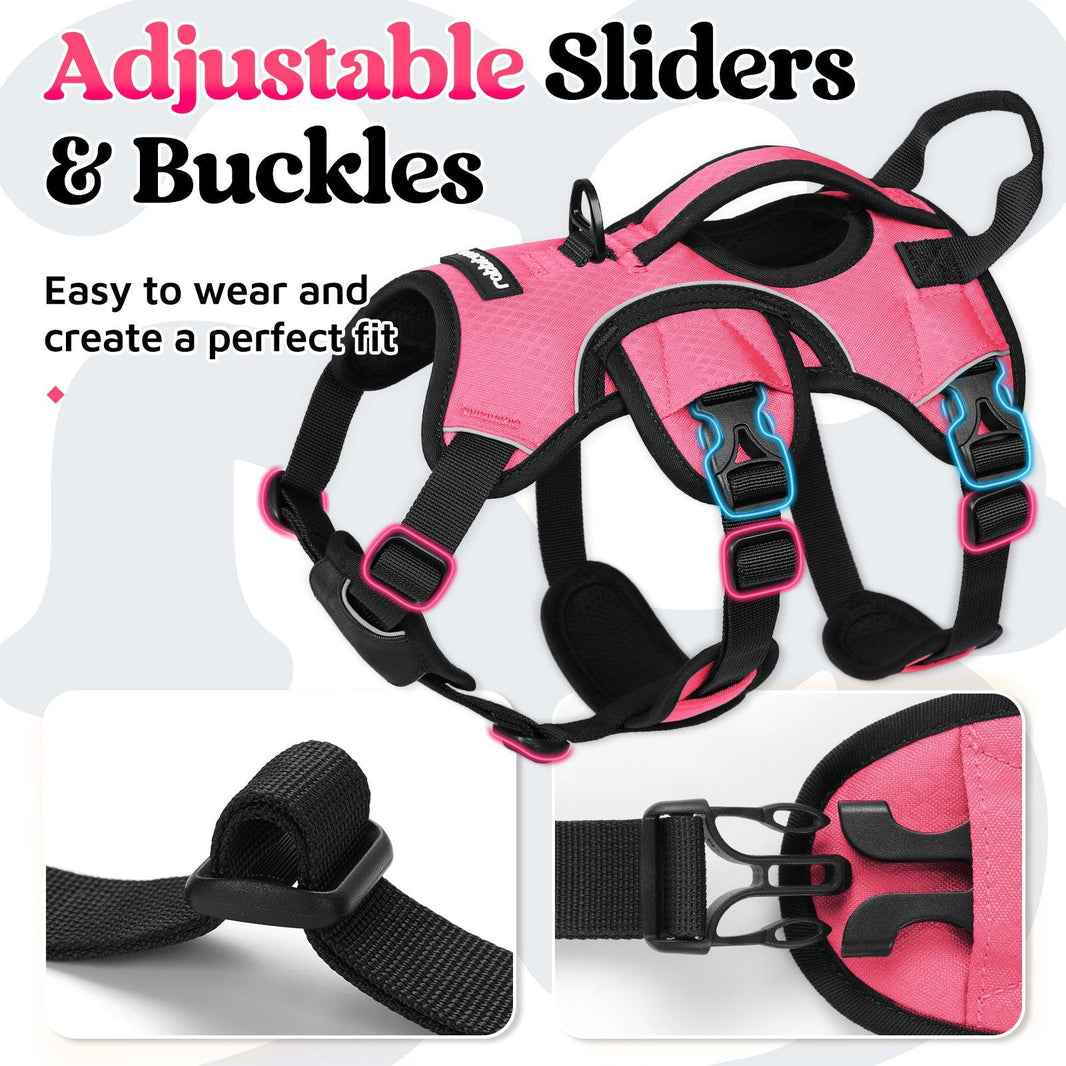 Rabbitgoo Large Dog Harness with Handle - Pink