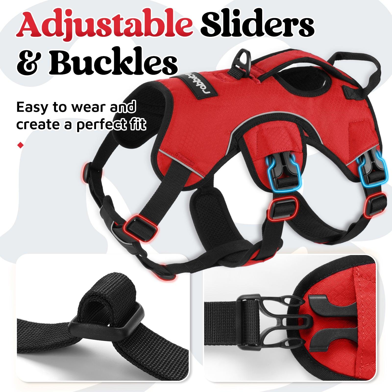 Rabbitgoo Large Dog Harness with Handle - Red