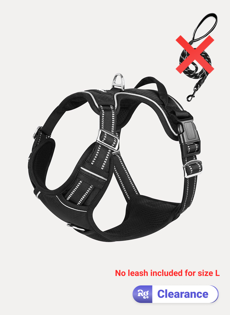 No Pull Dog Harness and Leash Set - Black / S