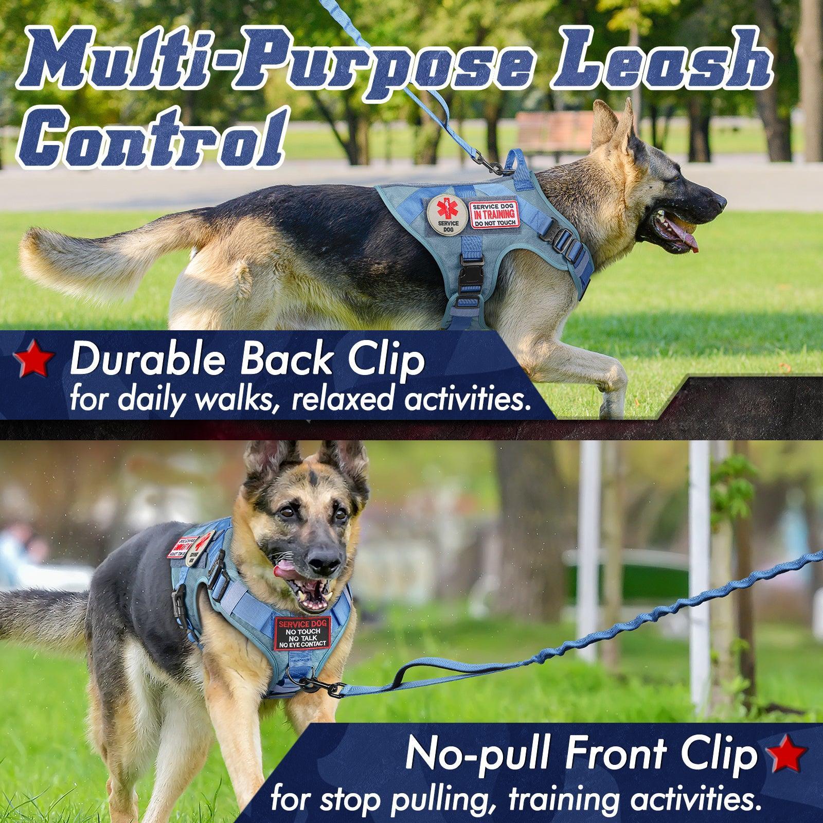 PAWTRENDER Tactical Dog Harness for Large Dogs - Blue