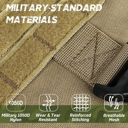 Tactical Dog Harness Vest with Handle - Tan 