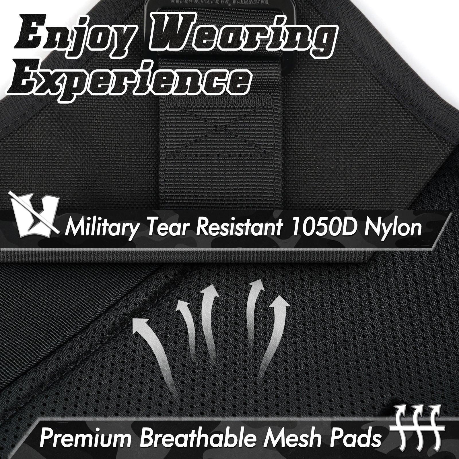 PAWTRENDER Tactical Dog Harness for Large Dogs - Black 