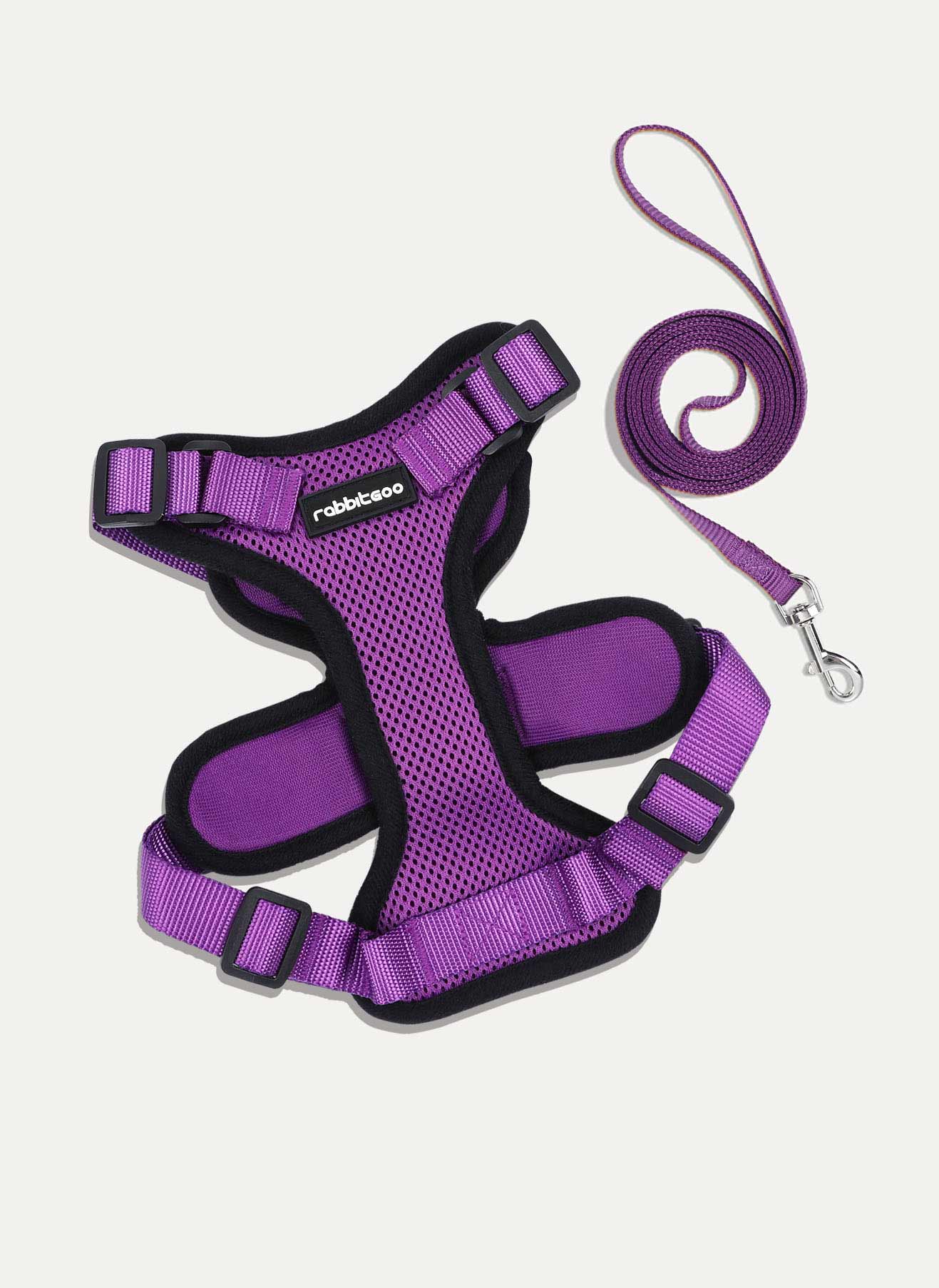 Rabbitgoo Adjustable Cat Harness and Leash Set - Pruple