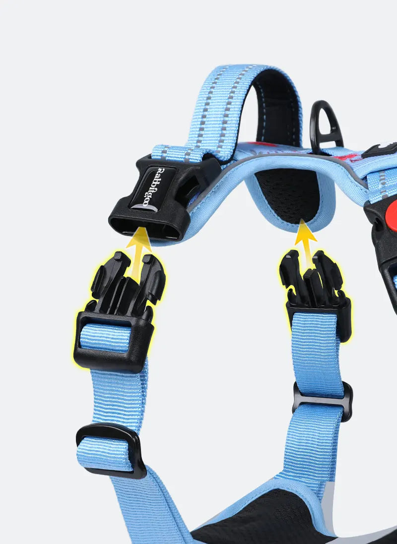 BloomWalk Easy-On No Pull Dog Harness - Floral Blue