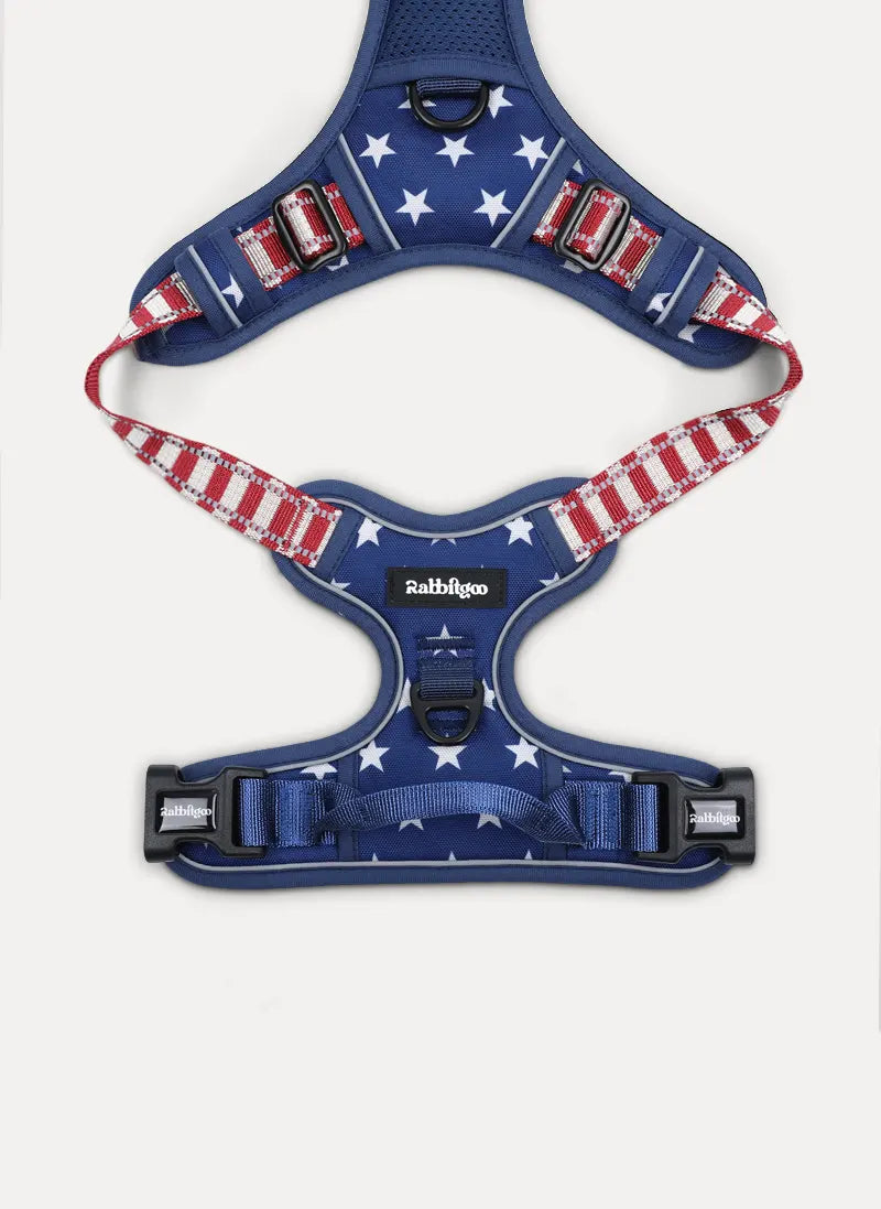 Urban Grid No Pull Dog Harness - Blue Star