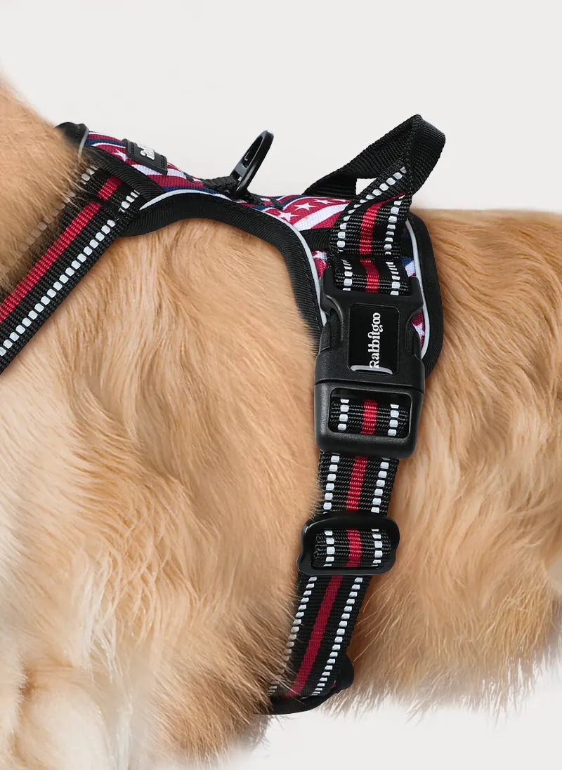 Urban Grid No Pull Dog Harness - Red Stripe