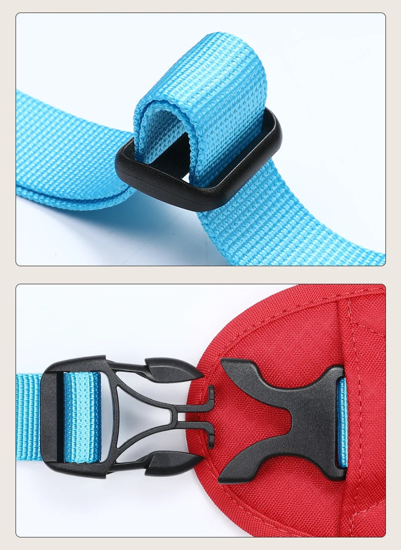 Lift Assist Escape Proof Dog Harness - Red & Light Blue