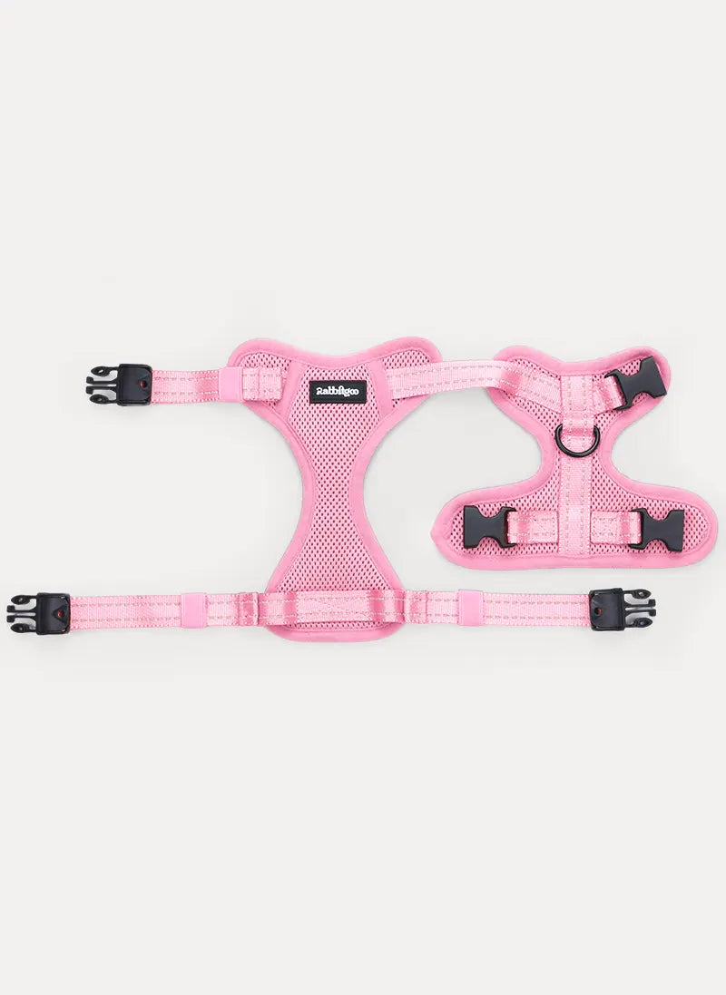 Rabbitgoo SnugFit 3-Point Cat Harness and Leash Set - Pink