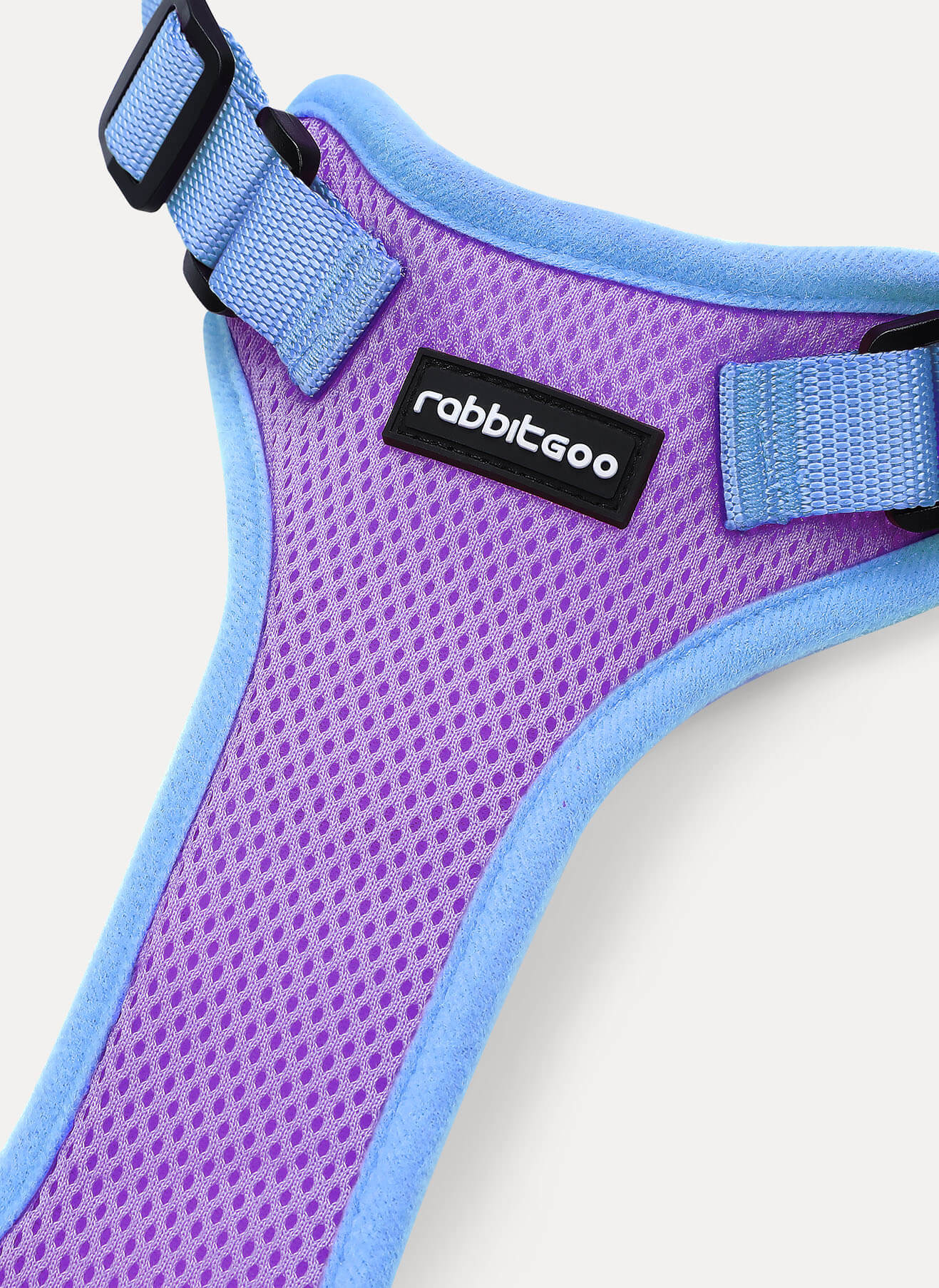 Rabbitgoo 2-tone Adjustable cat harness and leash set - Purple & Blue