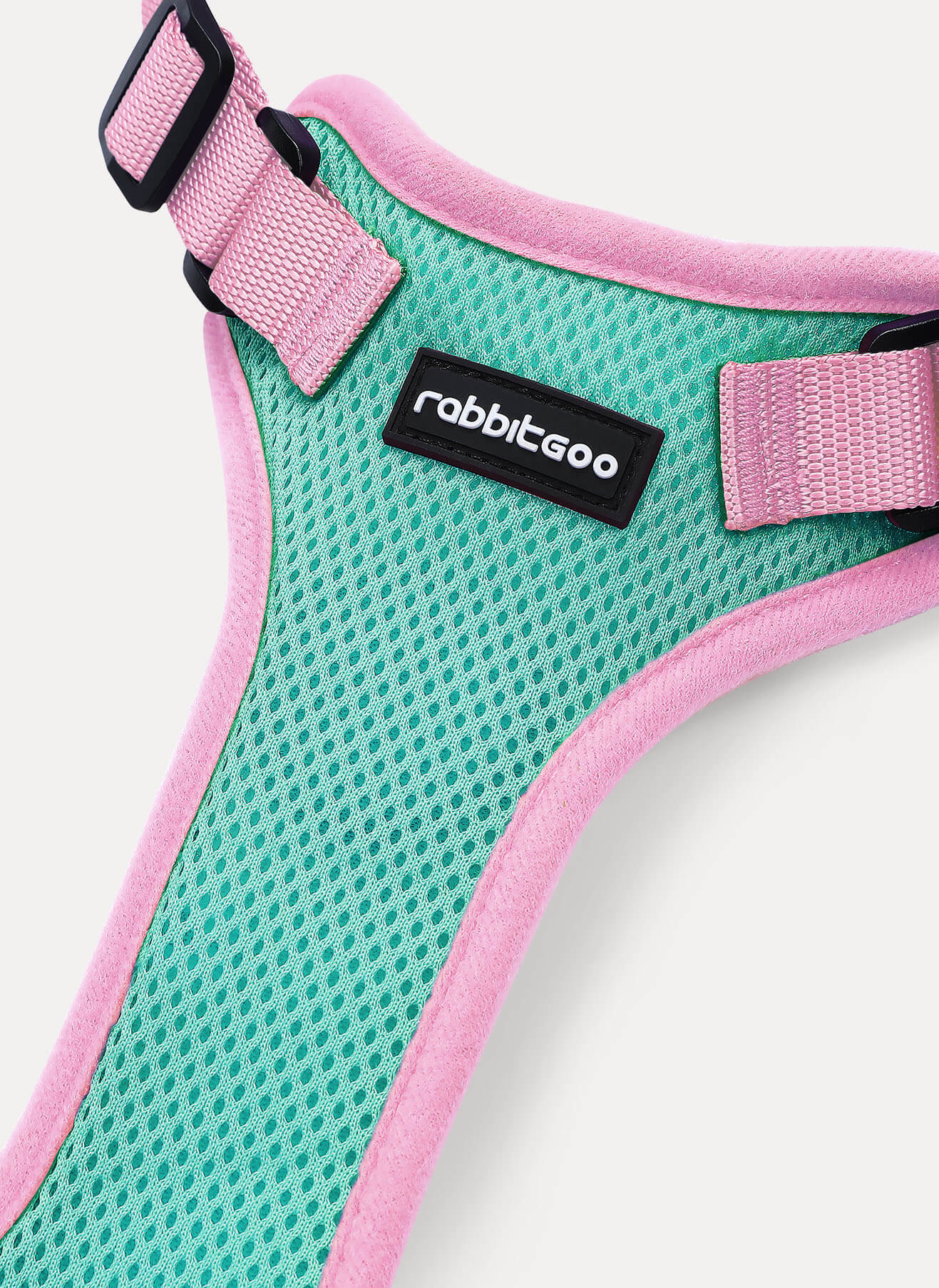 Rabbitgoo 2-tone Adjustable cat harness and leash set - Green & Pink