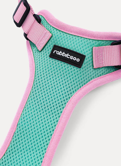 Rabbitgoo 2-tone Adjustable cat harness and leash set - Green & Pink