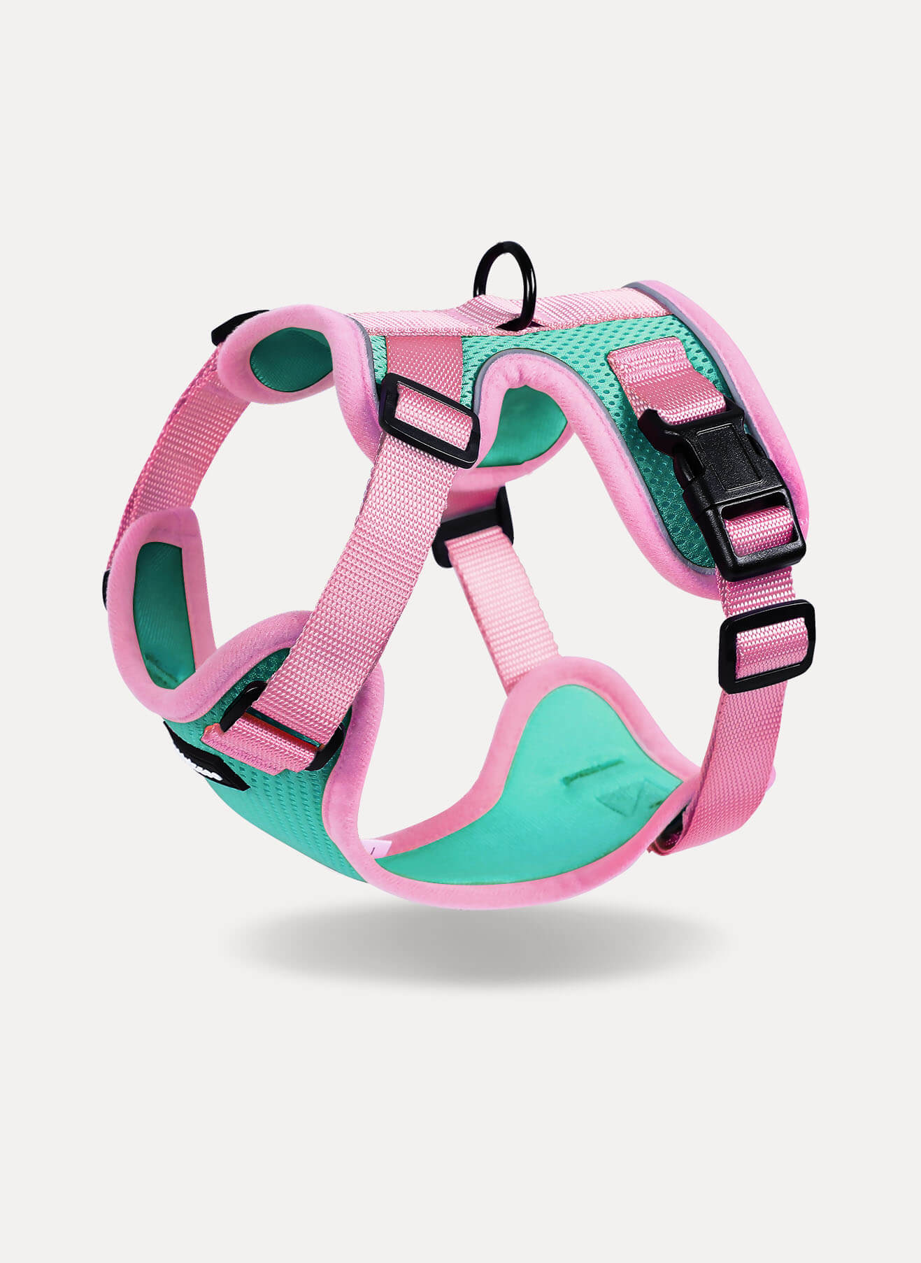 Rabbitgoo 2-tone Adjustable cat harness and leash set - Green & Pink