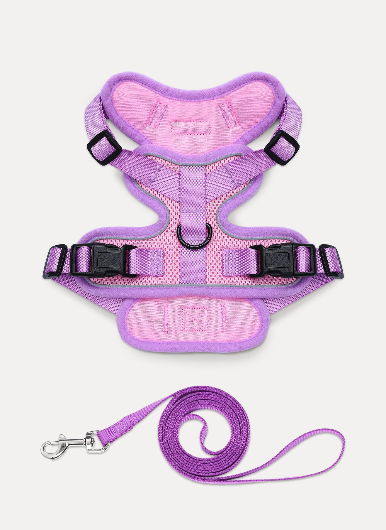 Rabbitgoo 2-tone Adjustable cat harness and leash set - Purple & Pink