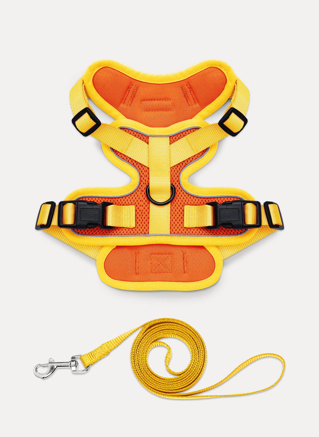 Rabbitgoo 2-tone Adjustable cat harness and leash set - Yellow & Orange