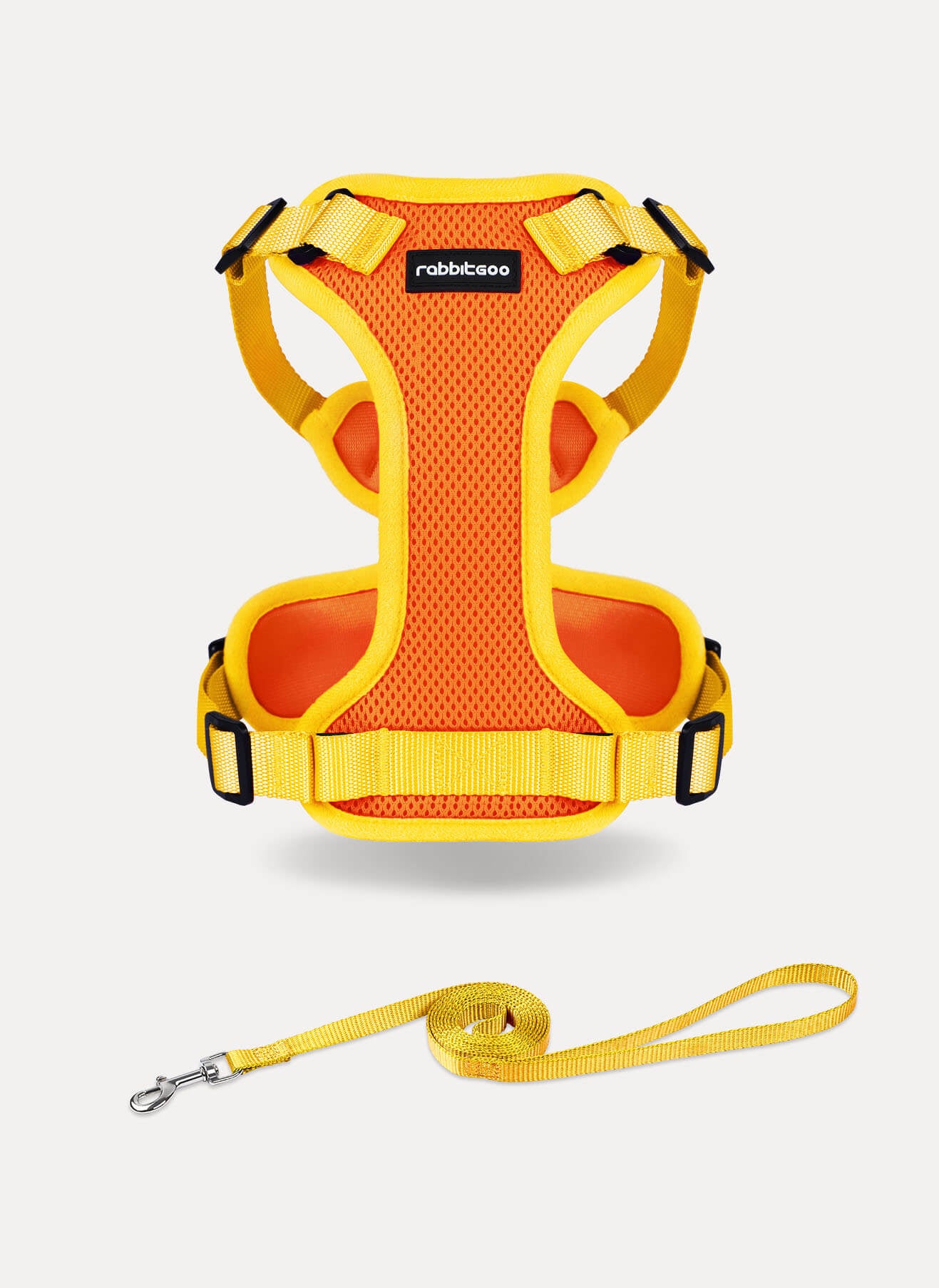 Rabbitgoo 2-tone Adjustable cat harness and leash set - Yellow & Orange