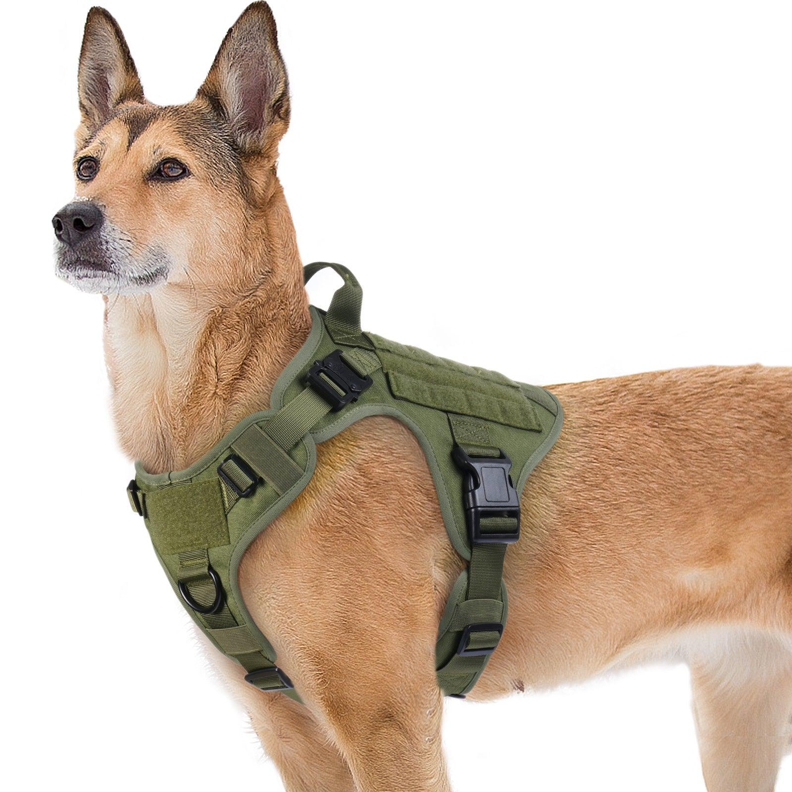 Tactical Dog Harness Vest with Handle - Green 