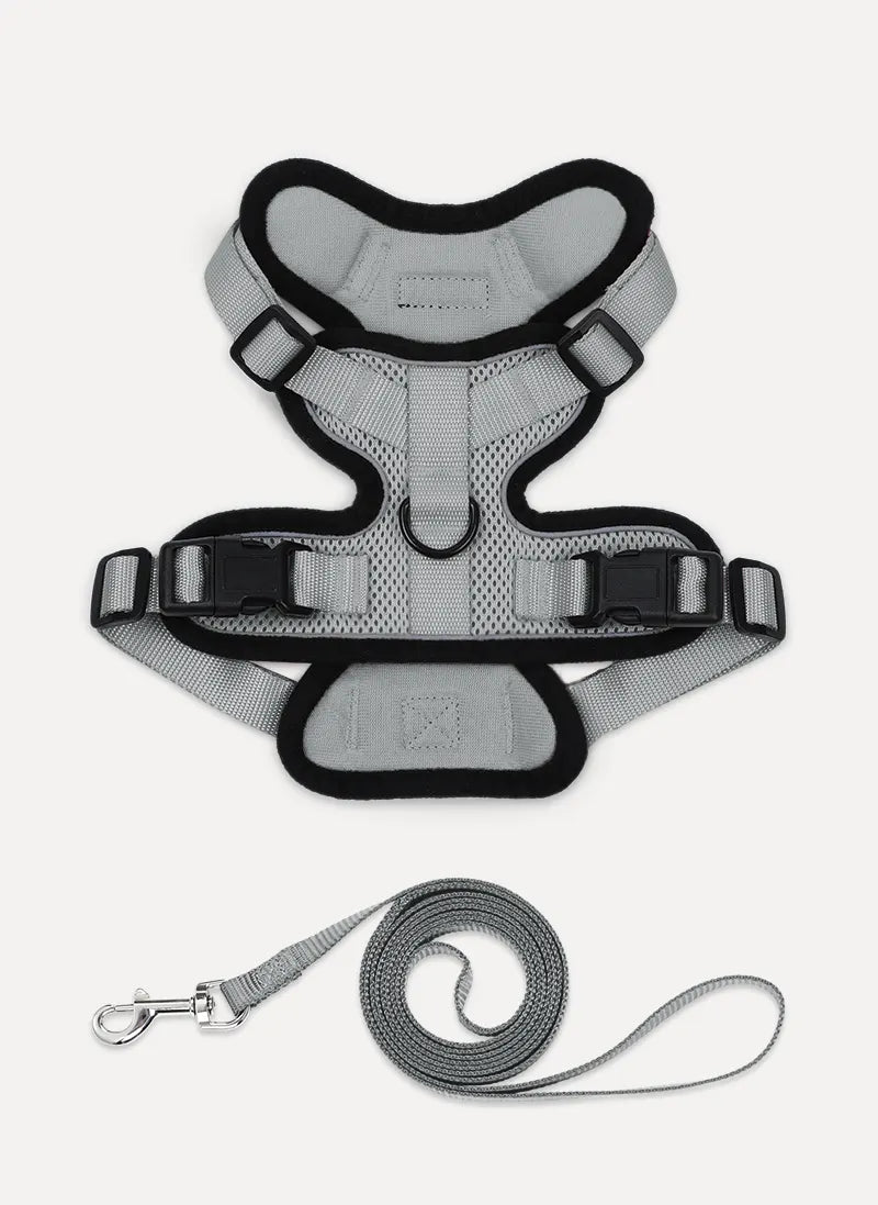 Rabbitgoo Classic Adjustable Cat Harness and Leash Set - Grey