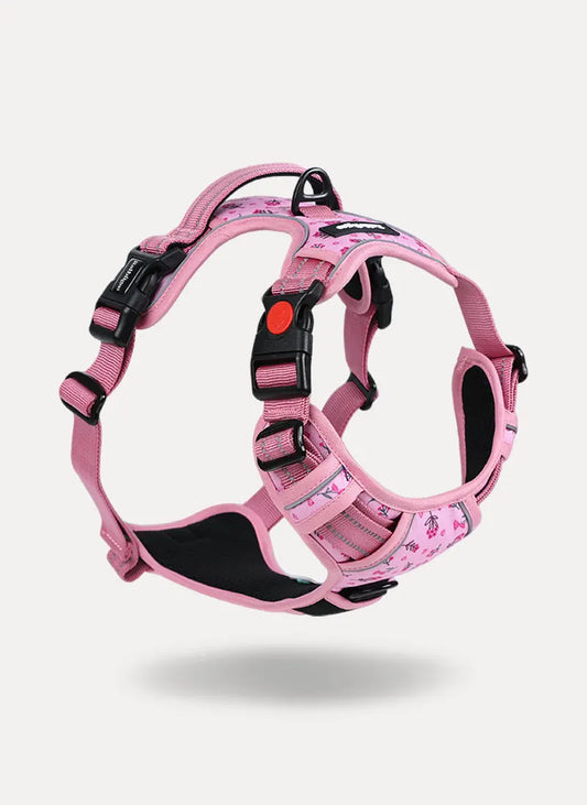 BloomWalk Easy-On No Pull Dog Harness - Floral Pink