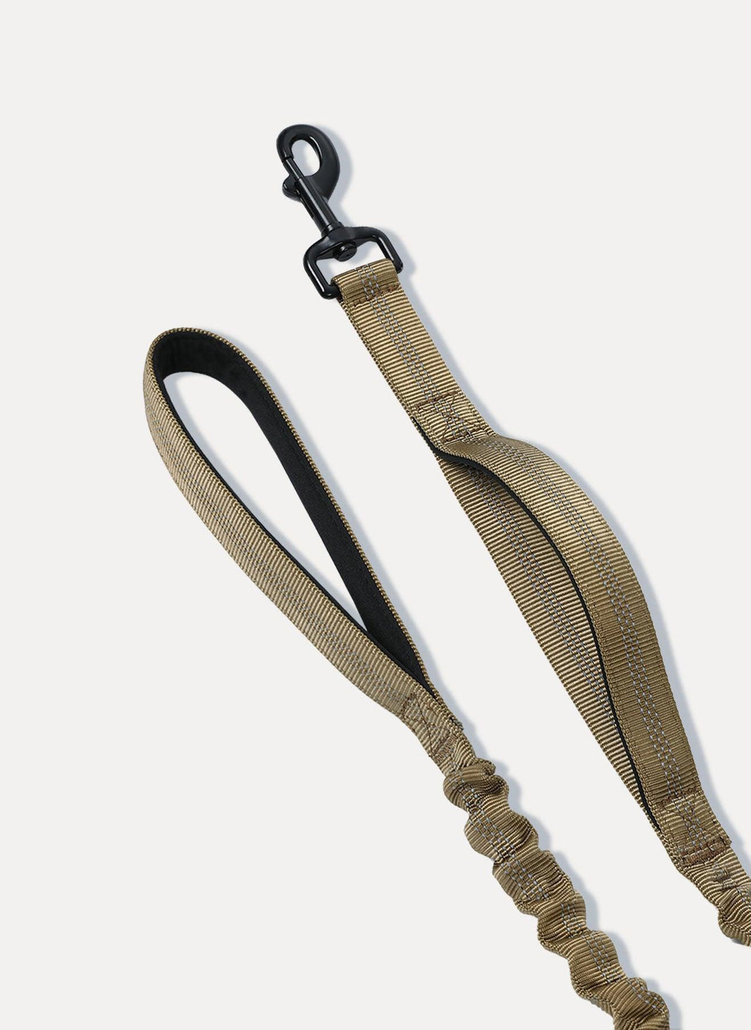 Rabbitgoo Dog Leash with 2 Padded Traffic Control Handles - Tan