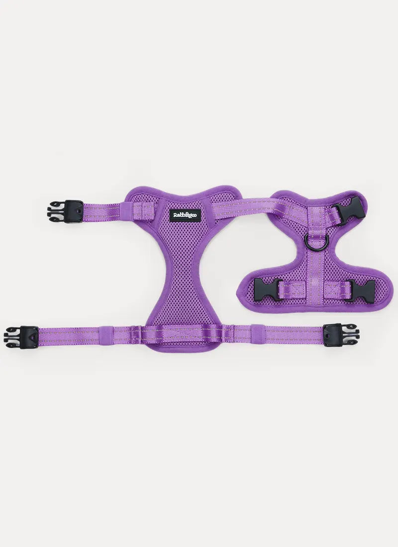 Rabbitgoo SnugFit 3-Point Cat Harness and Leash Set - Purple