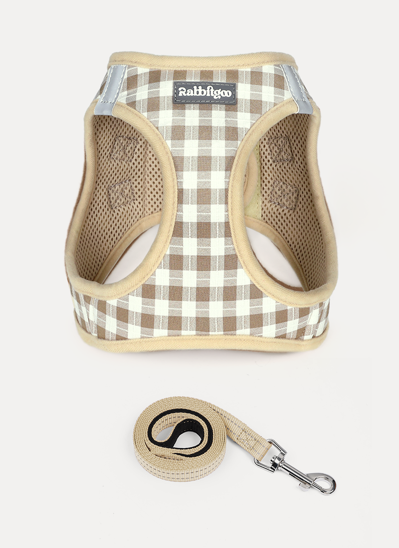 Minifit Small Dog Harness and Leash Set - Beige Check