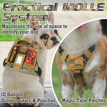 Tactical Dog Harness - Brown camo 