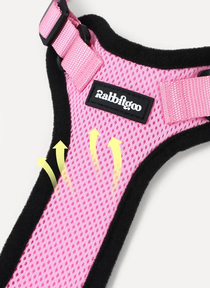 Rabbitgoo Classic Adjustable Cat Harness and Leash Set - Pink