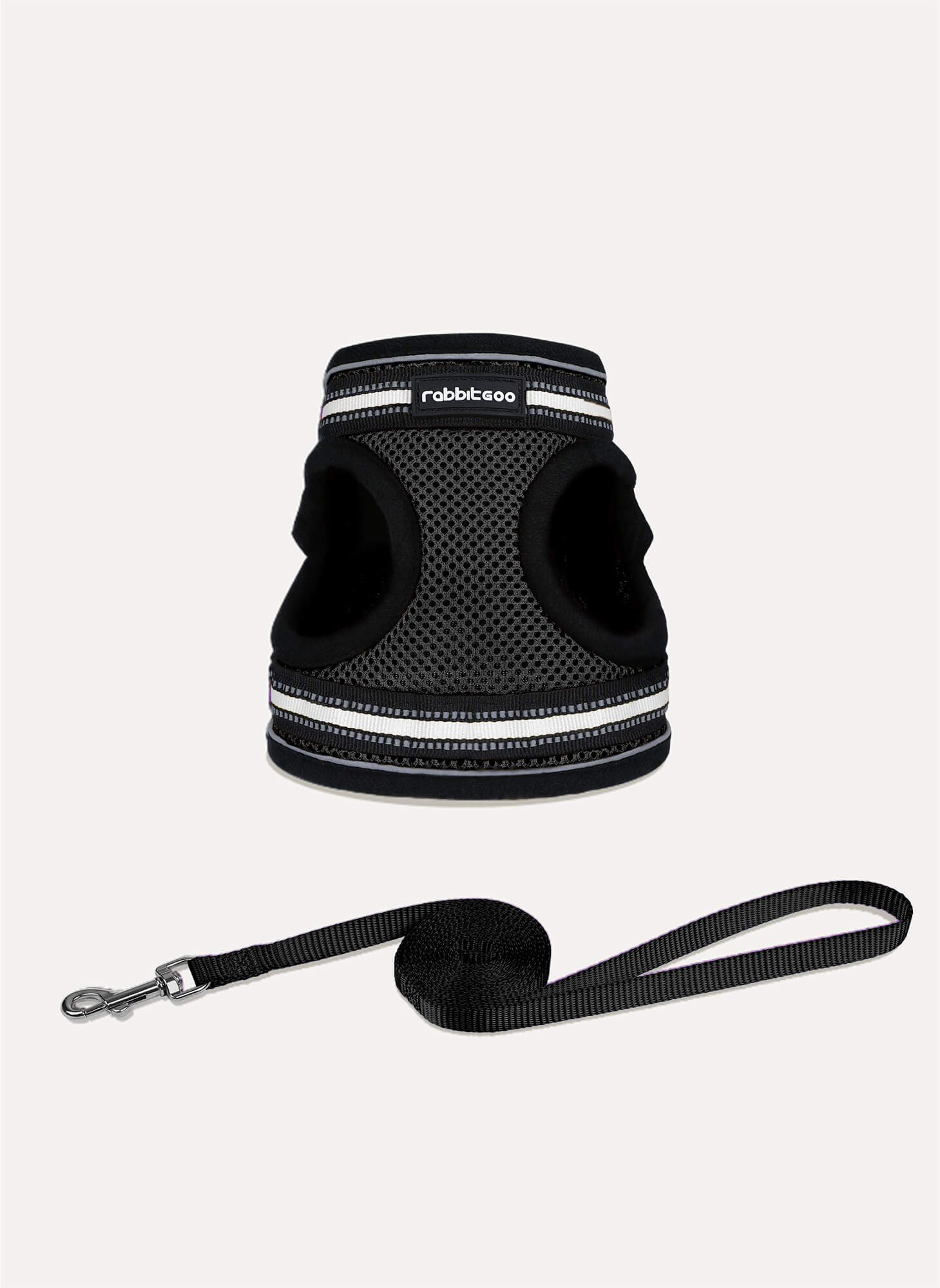 Rabbitgoo Escape Proof Cat Harness and Leash Set, with Reflective Strip - Black