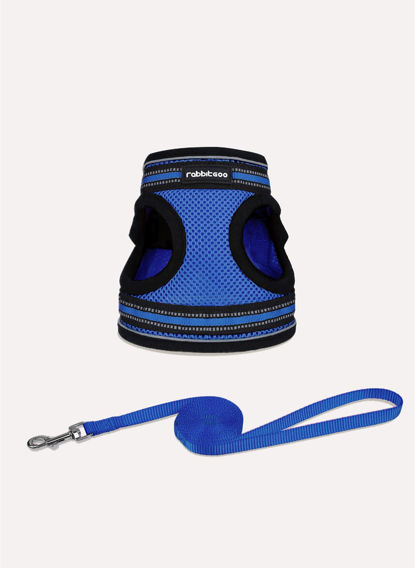 Rabbitgoo Escape Proof Cat Harness and Leash Set, with Reflective Strip - Blue