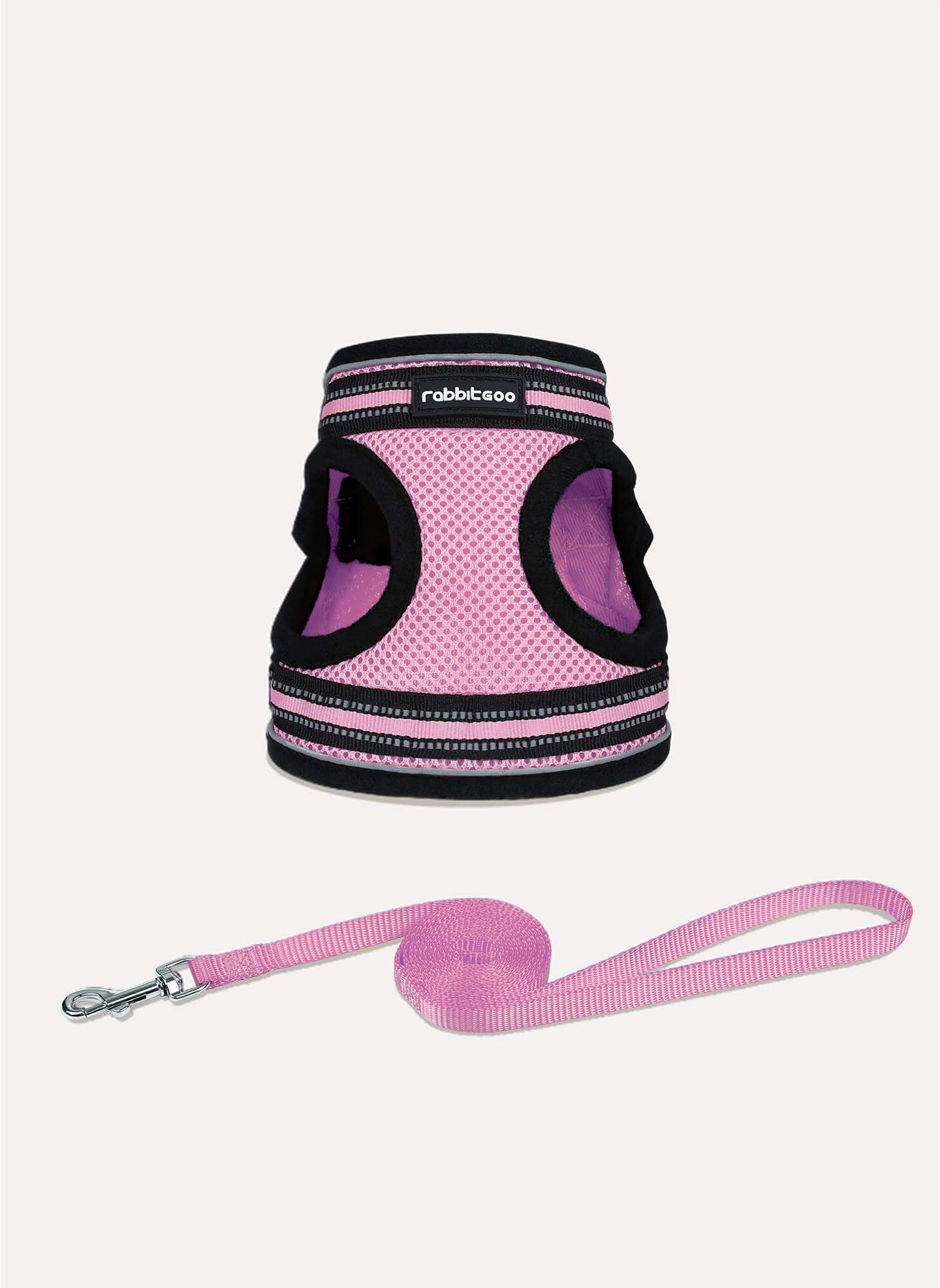 Rabbitgoo Escape Proof Cat Harness and Leash Set, with Reflective Strip - Pink