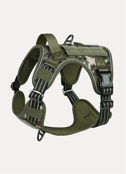 Camo Escape Proof Tatical Dog Harness - Green camo 